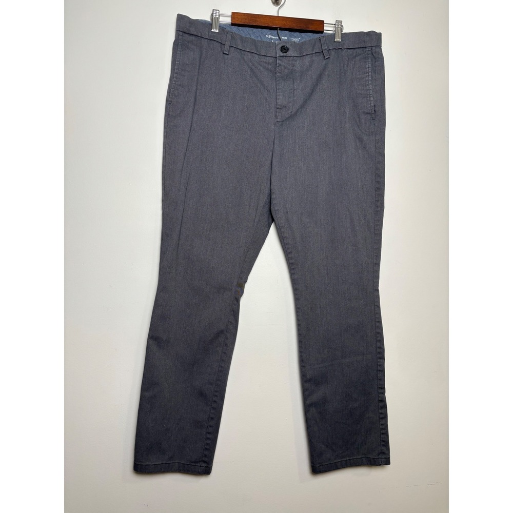 Old Navy Mens Ultimate Slim Chino Pants 40x32 Grey Built-In Flex Business Casual